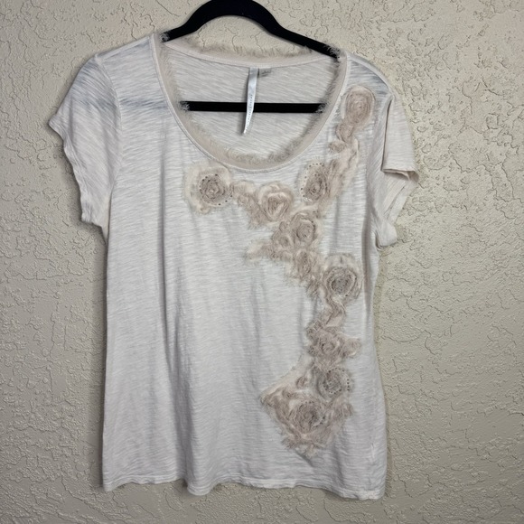 LC Lauren Conrad Tops - Lauren Conrad Rosette Top‎ Womens L Fairy Grunge Coquette Floral Angel Ethereal